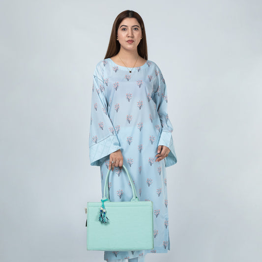 Boho Chic Sky Cotton Tassel Tote – Versatile Everyday Handbag