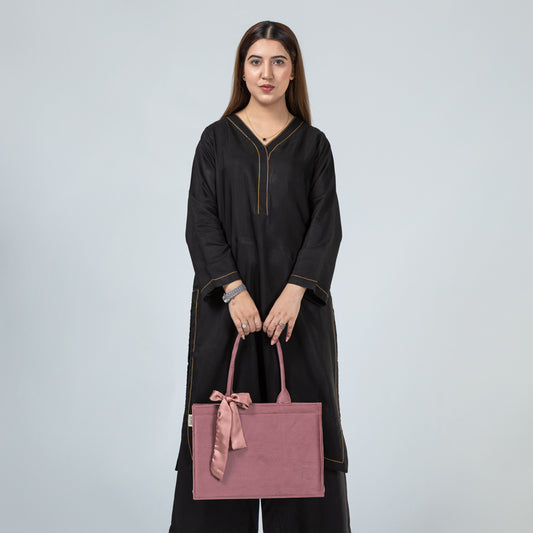 Peach Knotted Velvet Tote Bag – Elegant & Eco-Friendly Handbag no