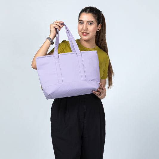 Mocha Mauve Tote – Waterproof Shoulder & College Bag for Girls