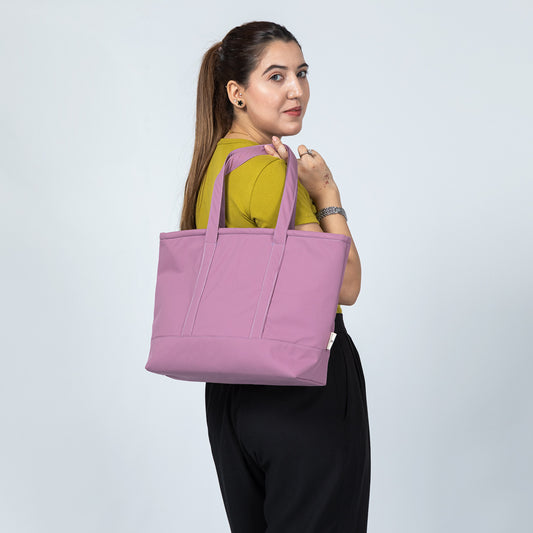 Pink Lavender Soft Waterproof Tote – Dustproof, Lightweight & Everyday Chic
