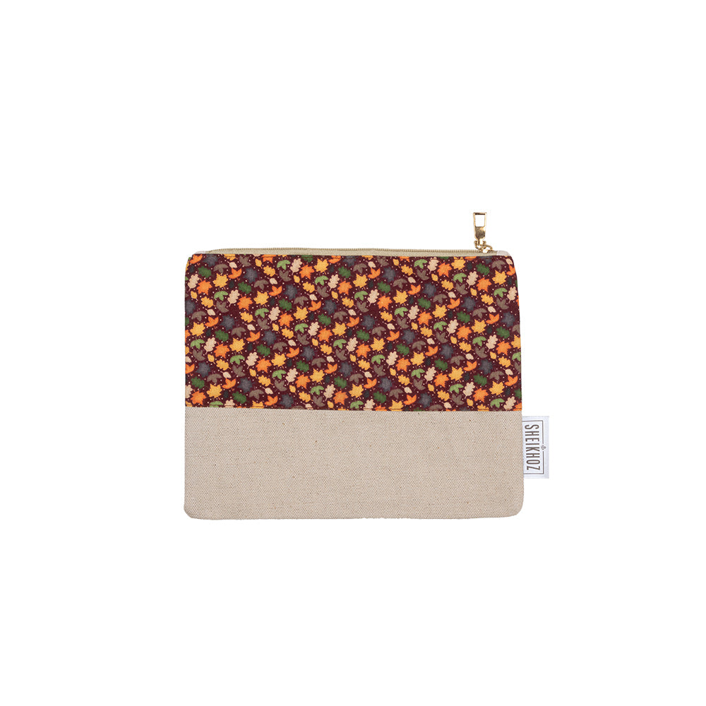 Autumn Whisper Cotton Pouch – Warm & Timeless Charm