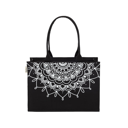 Obsidian Mandala Luxe Tote – Eco-Chic Statement Bag