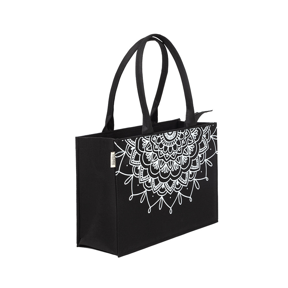 Obsidian Mandala Luxe Tote – Eco-Chic Statement Bag