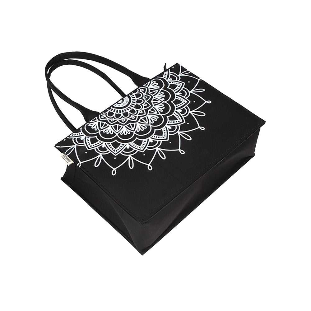 Obsidian Mandala Luxe Tote – Eco-Chic Statement Bag