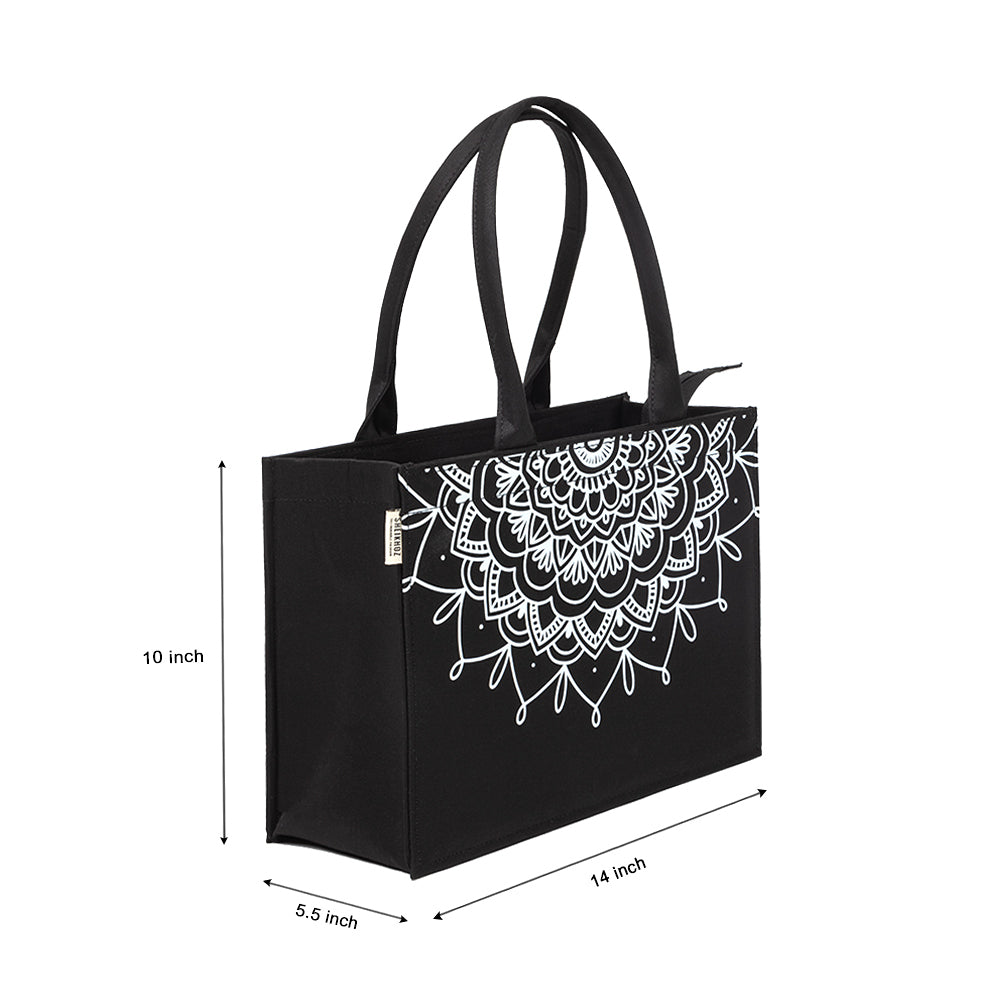 Obsidian Mandala Luxe Tote – Eco-Chic Statement Bag