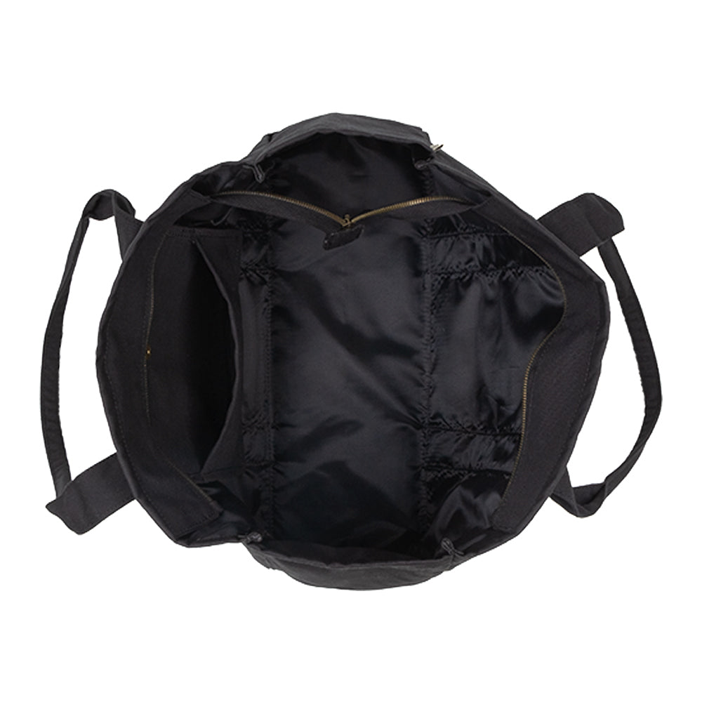Black Striped Canvas Tote Bag – Stylish & Versatile