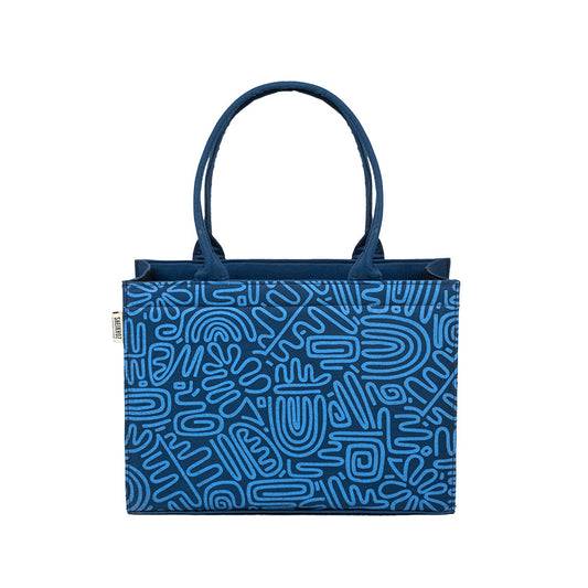 Azure Doodle Dream Tote – Eco-Chic Statement Handbag