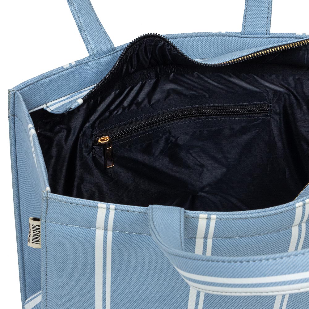 Coastal Blue Striped Tote – Summer Essential
