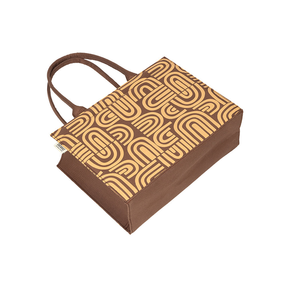 Rustic Doodle Brown Tote – Eco-Chic Statement Handbag
