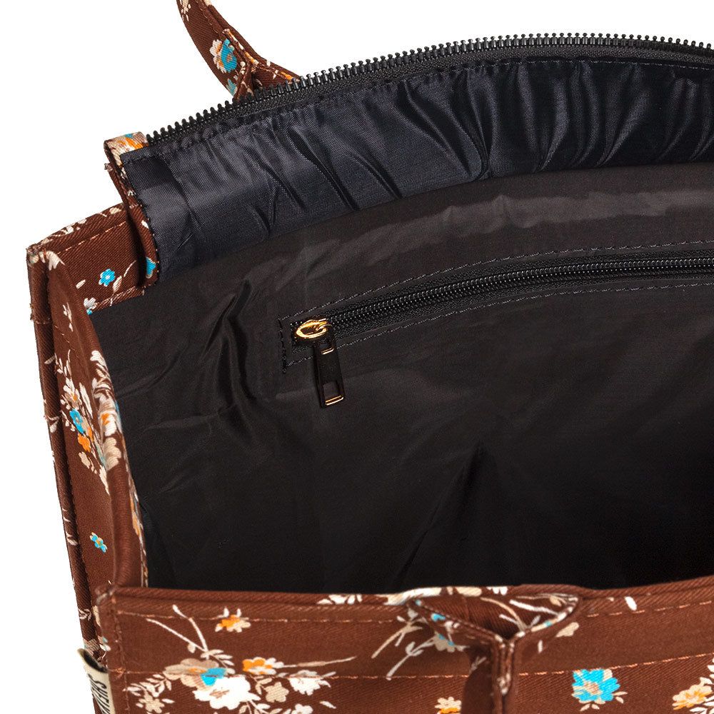 Bloom Craft Brown Floral Tote β Everyday Elegance