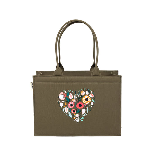 Emerald Heart Charm Tote – Eco-Chic Statement Handbag