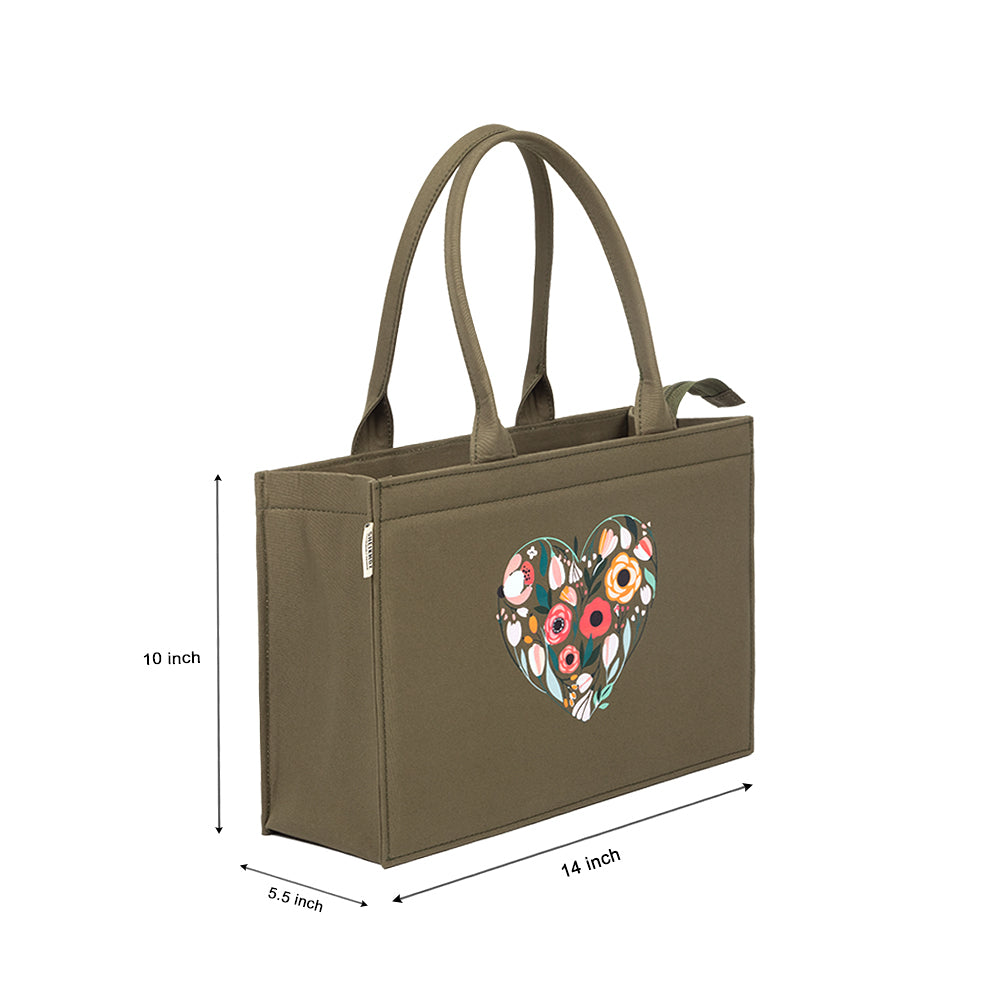 Emerald Heart Charm Tote – Eco-Chic Statement Handbag