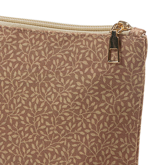 Leaf Whisper Cotton Cosmetic Pouch – Natural Elegance
