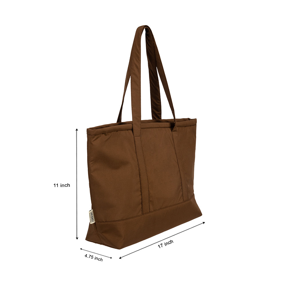 Mocha Breeze Brown Tote – Waterproof Shoulder & College Bag for Girls