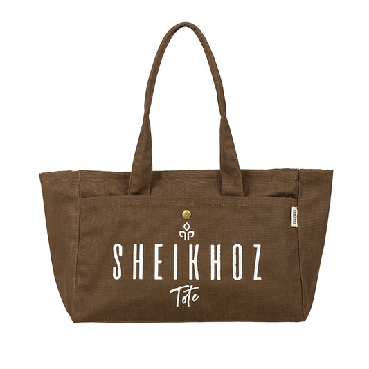 Brown Striped Canvas Tote Bag – Stylish & Versatile