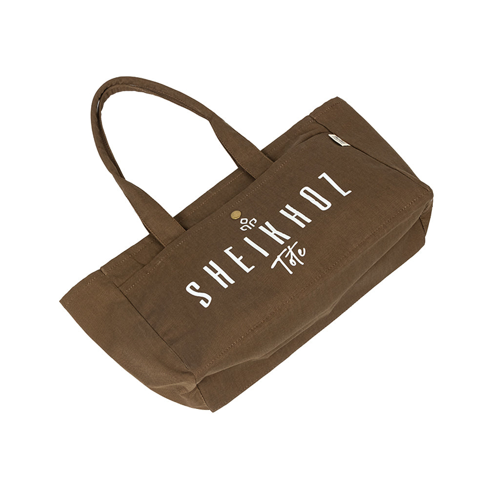 Brown Striped Canvas Tote Bag – Stylish & Versatile