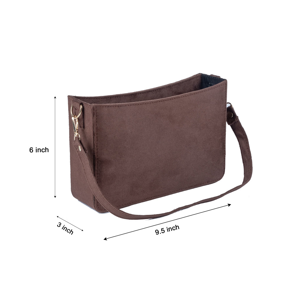 Classic Mini Dark Brown Velvet Tote Bag – Sustainable and Stylish Handbag