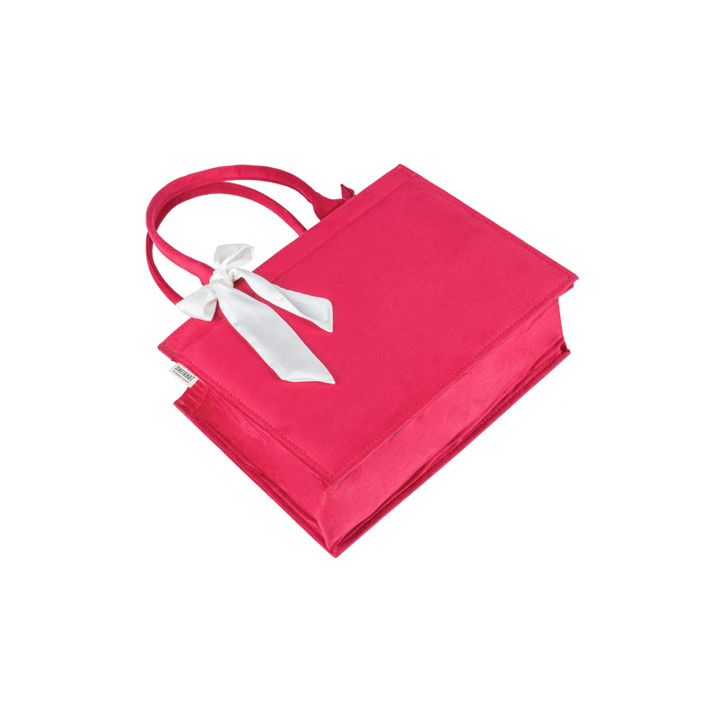 Red Knotted Velvet Tote Bag – Elegant & Eco-Friendly Handbag