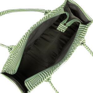 Medium Mimi - Green Printed Tote Bag