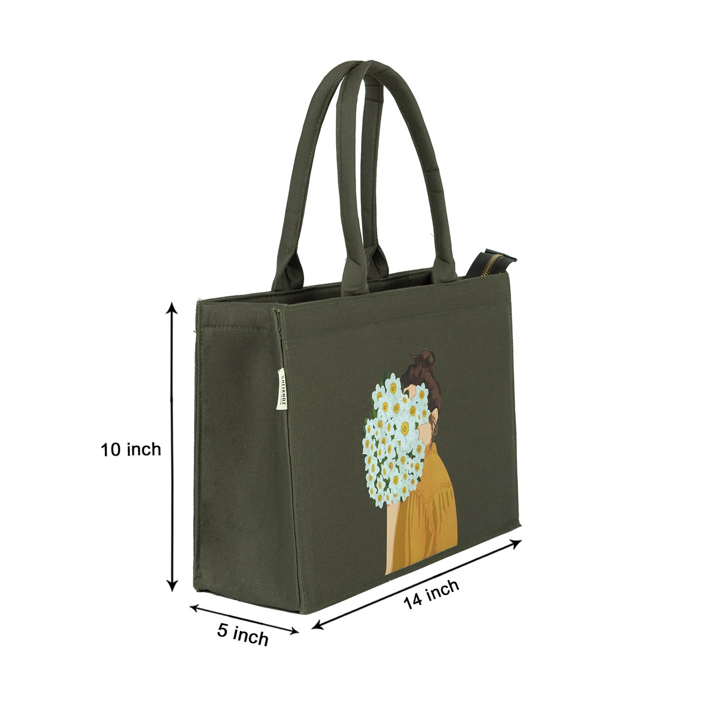 Canvas Bag - Green Mimi Girl Corsage