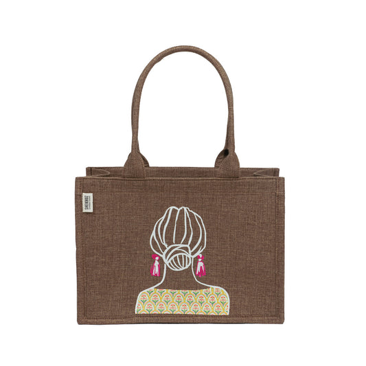Artistic Girl Jute Handbag – Warm Beige Eco Tote