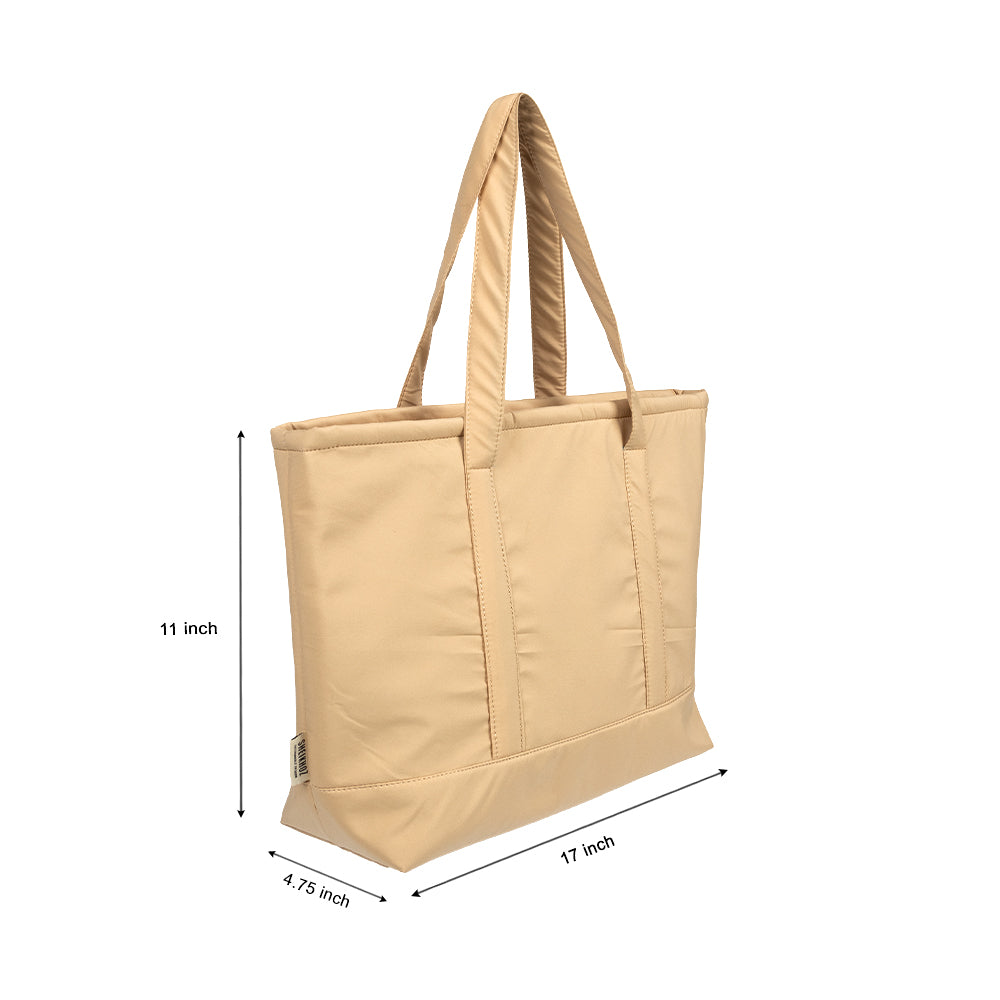 Sandy Nude Tote β Waterproof Shoulder & College Bag for Girls