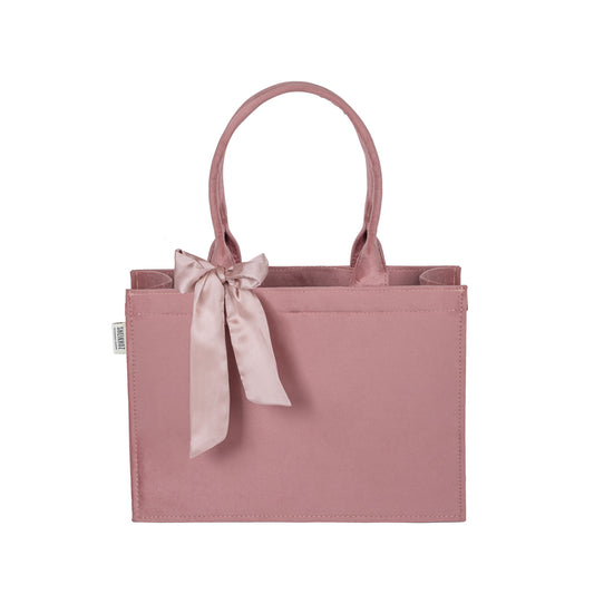 Peach Knotted Velvet Tote Bag – Elegant & Eco-Friendly Handbag no