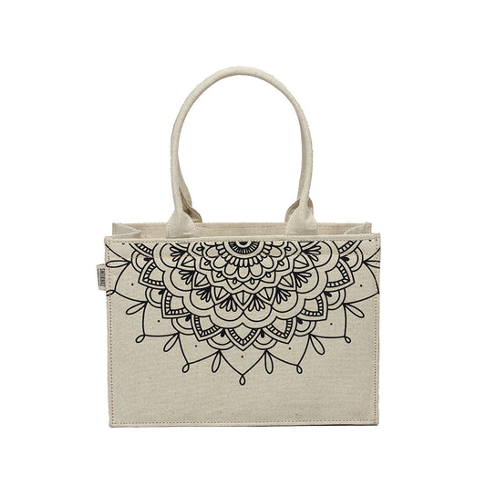 Obsidian Mandala off-white – Eco-Chic Statement Bag