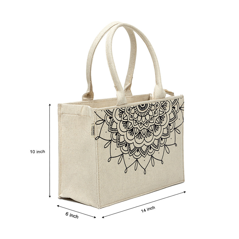 Obsidian Mandala off-white – Eco-Chic Statement Bag