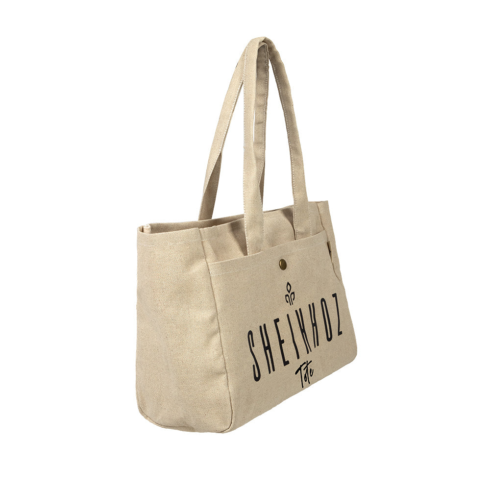 Off-white Striped Canvas Tote Bag – Casual Handbag