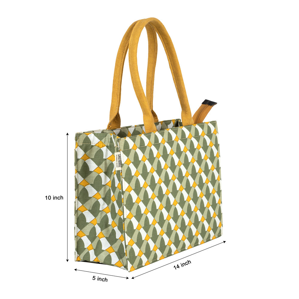 Olive Grove Tote with Mustard Handle - Classic Edition