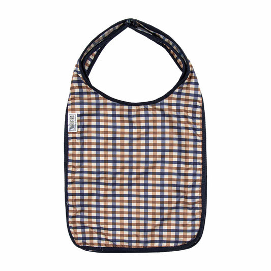 Pop Tote - Check Print Tote with Piping