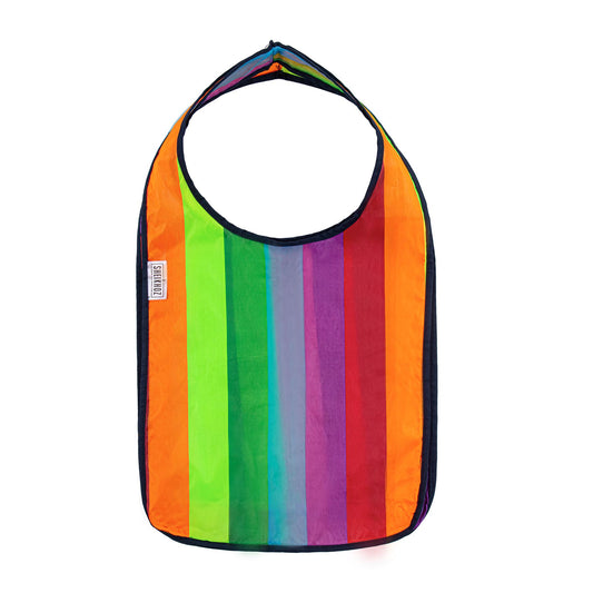 Pop Tote - Multi Striper Tote with Piping