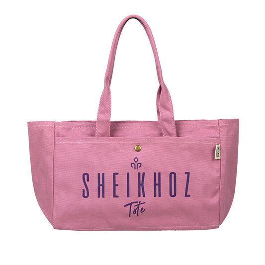 Pink Striped Canvas Tote Bag – Casual Handbag