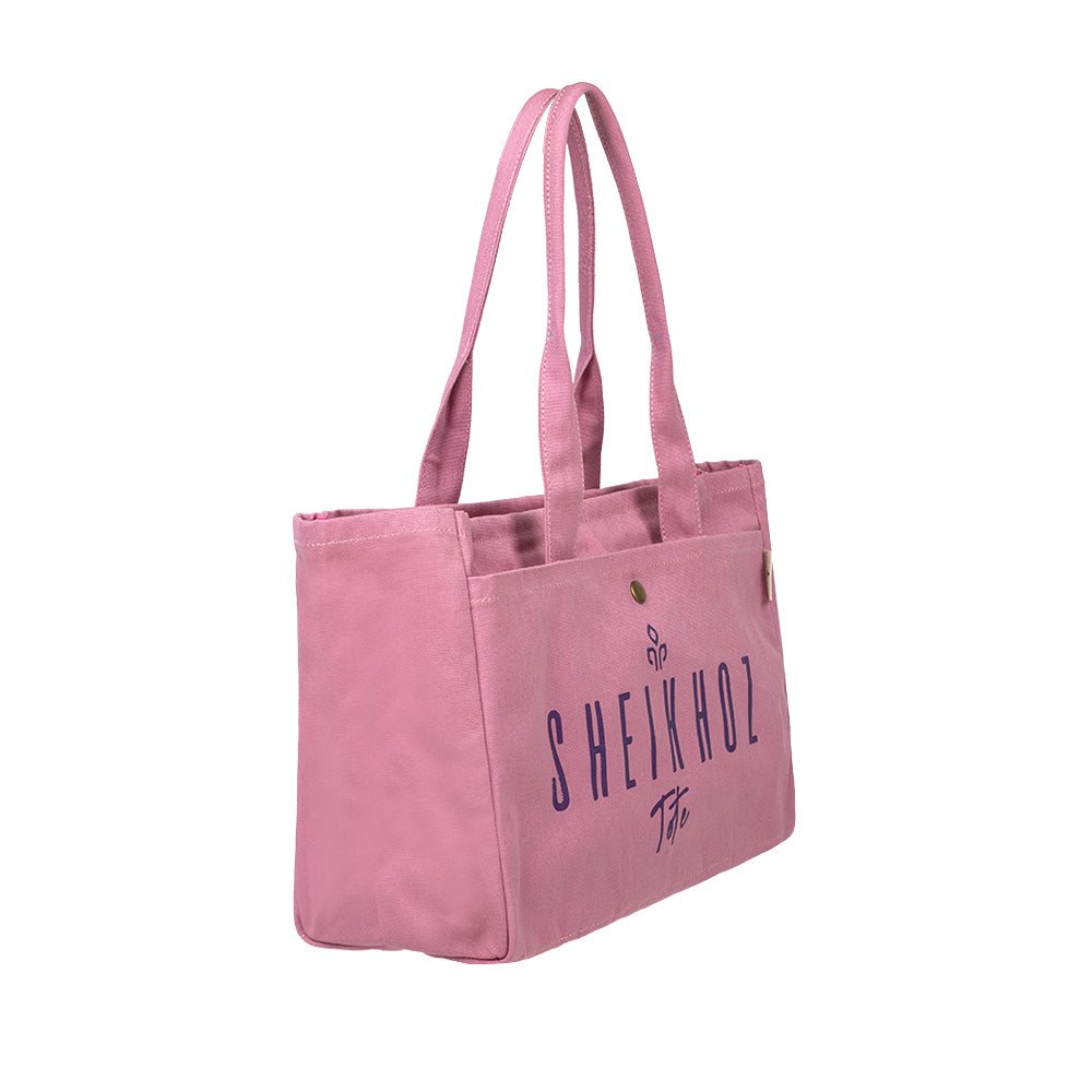 Pink Striped Canvas Tote Bag – Casual Handbag