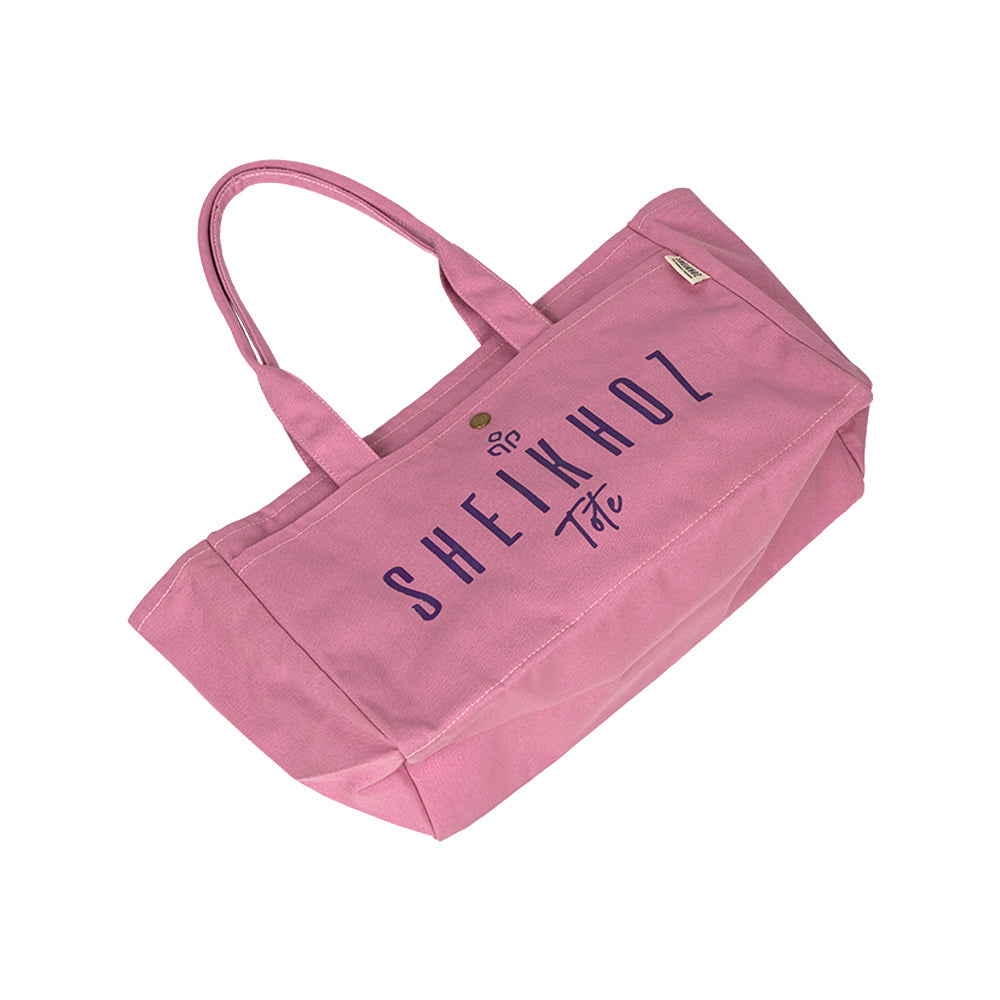 Pink Striped Canvas Tote Bag – Casual Handbag