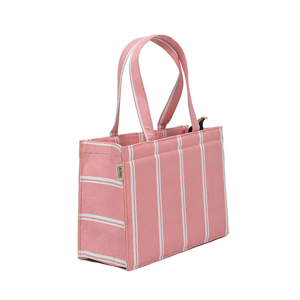 Pink Whisper Striped Tote – Summer Charm
