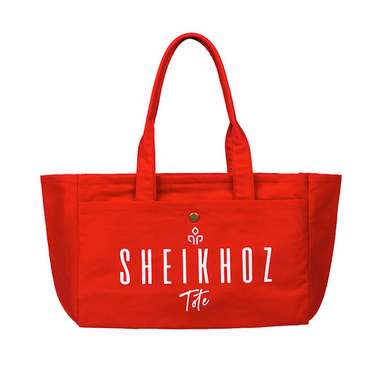 Red Striped Canvas Tote Bag – Casual Handbag