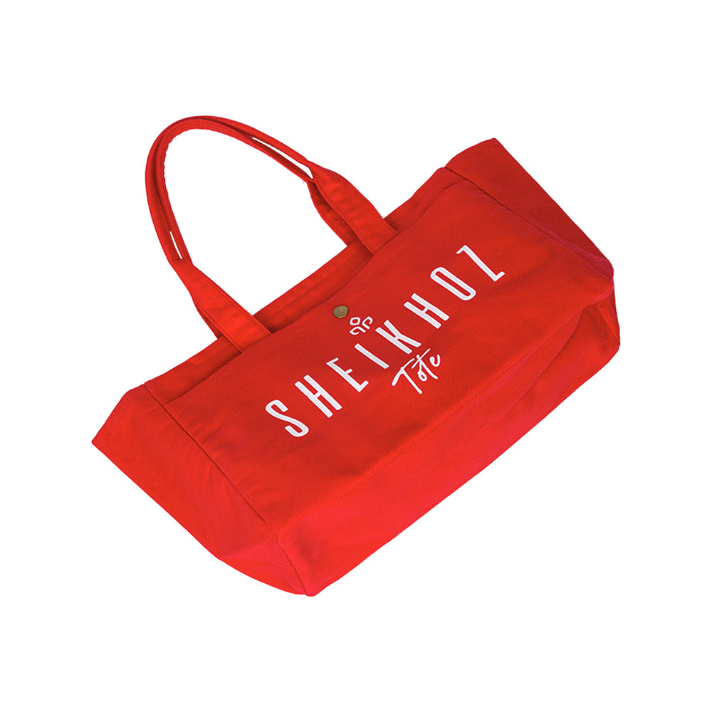 Red Striped Canvas Tote Bag – Casual Handbag