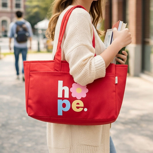 Hope Warm Orange Canvas Tote