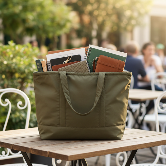 Olive Grove Tote – Waterproof Shoulder & College Bag for Girls