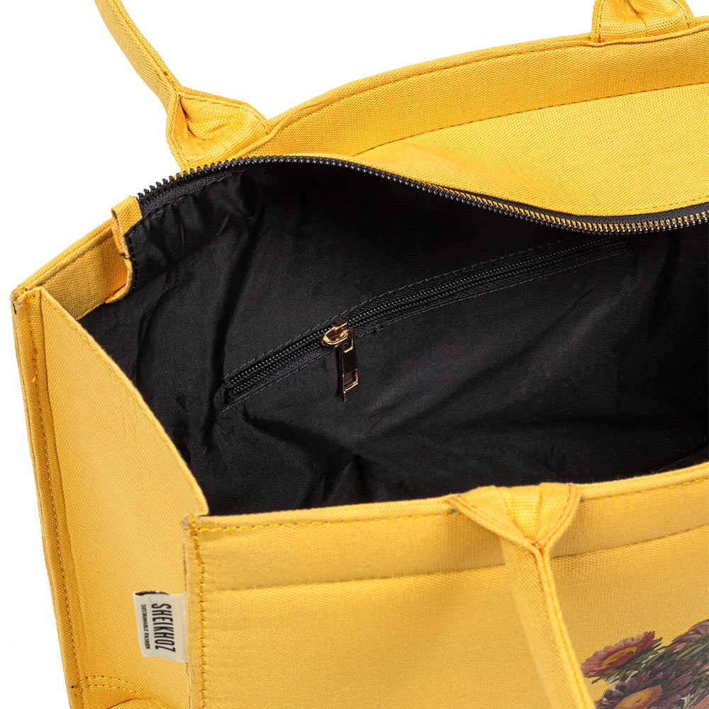Floral Bliss Yellow Tote – Fresh & Elegant