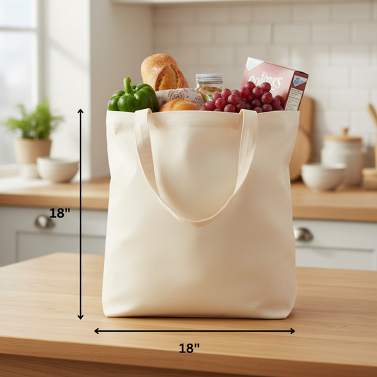 SHEIKHOZ Cotton Tote Bag for Women - Reusable Multi-Purpose Cotton Bags for School, Gym, and Shopping