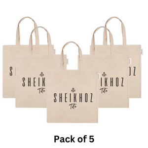 SHEIKHOZ Reusable Cotton Tote Bag - 140GSM Perfect for Everyday Use