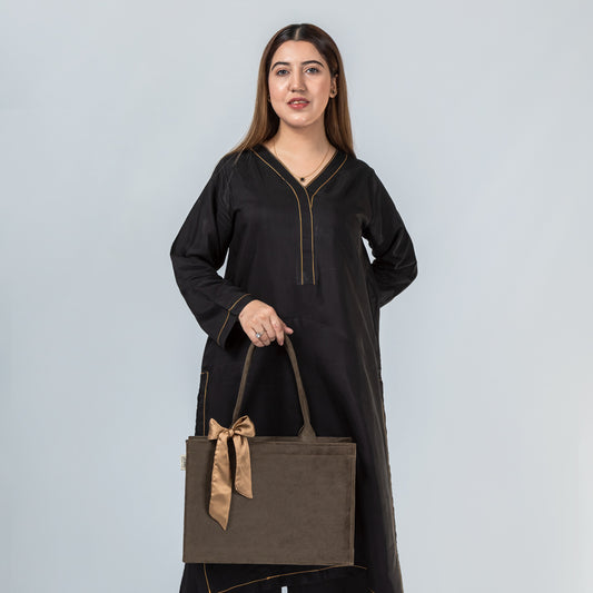 Brown Knotted Velvet Tote Bag – Eco-Friendly & Luxurious Hand Bag
