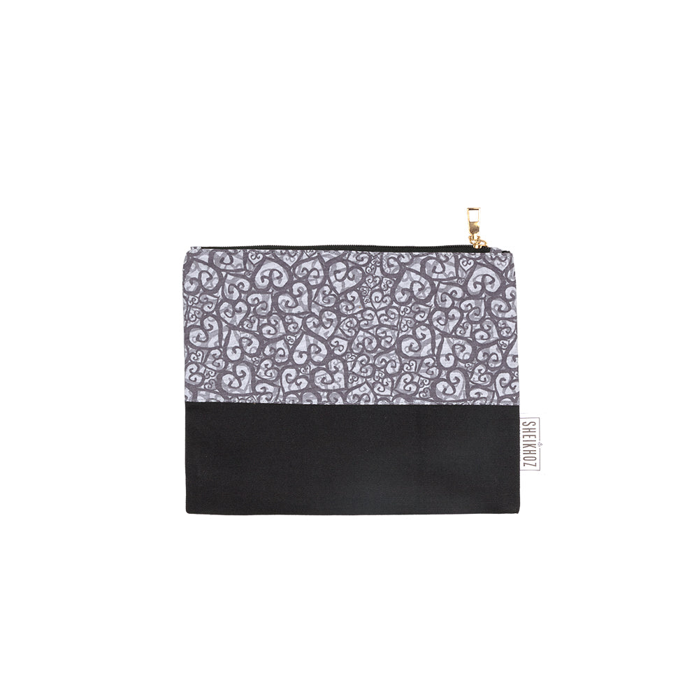 Monochrome Hearts Cotton Pouch – Art in Simplicity