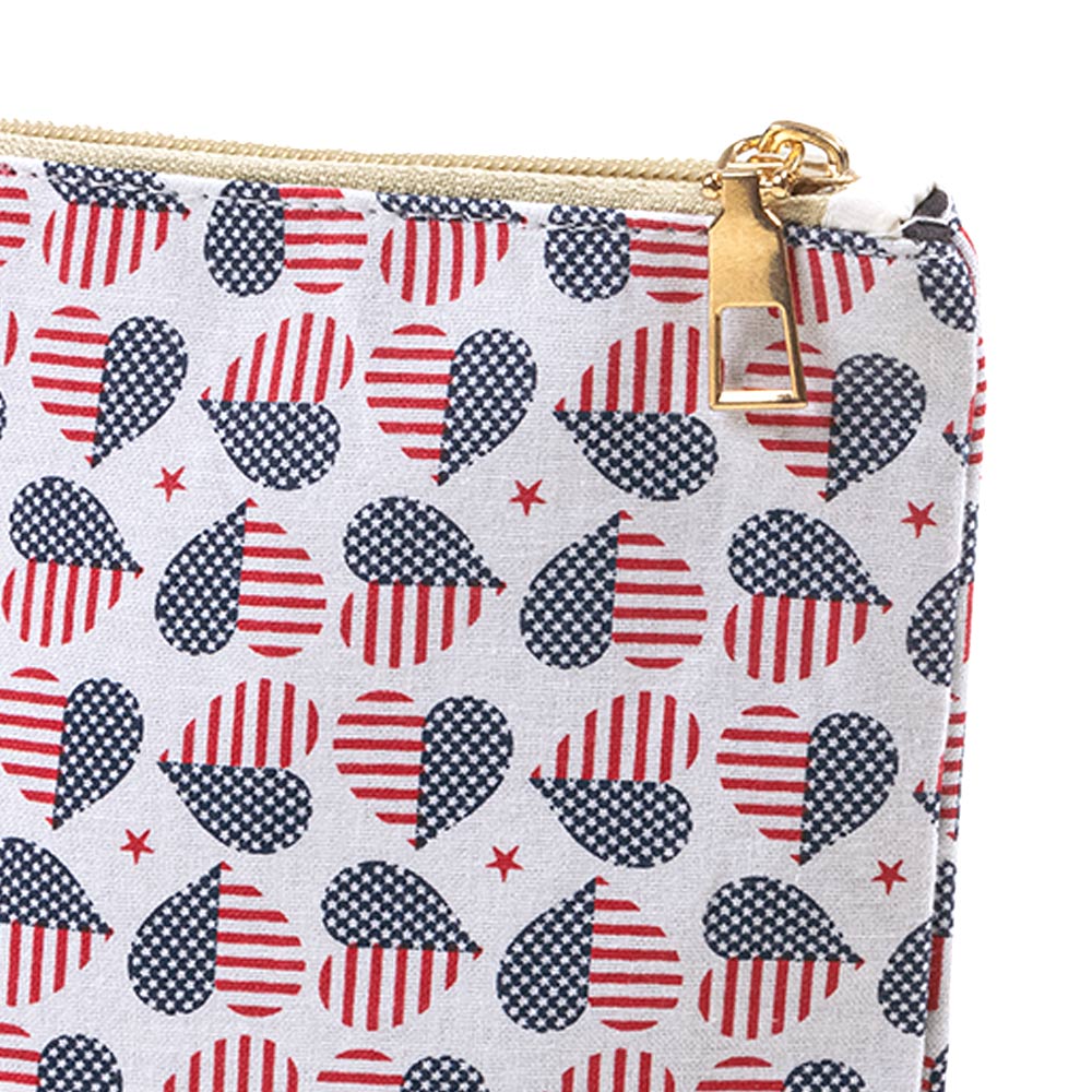Denim Heartbeat Cotton Pouch – Bold & Playful Charm