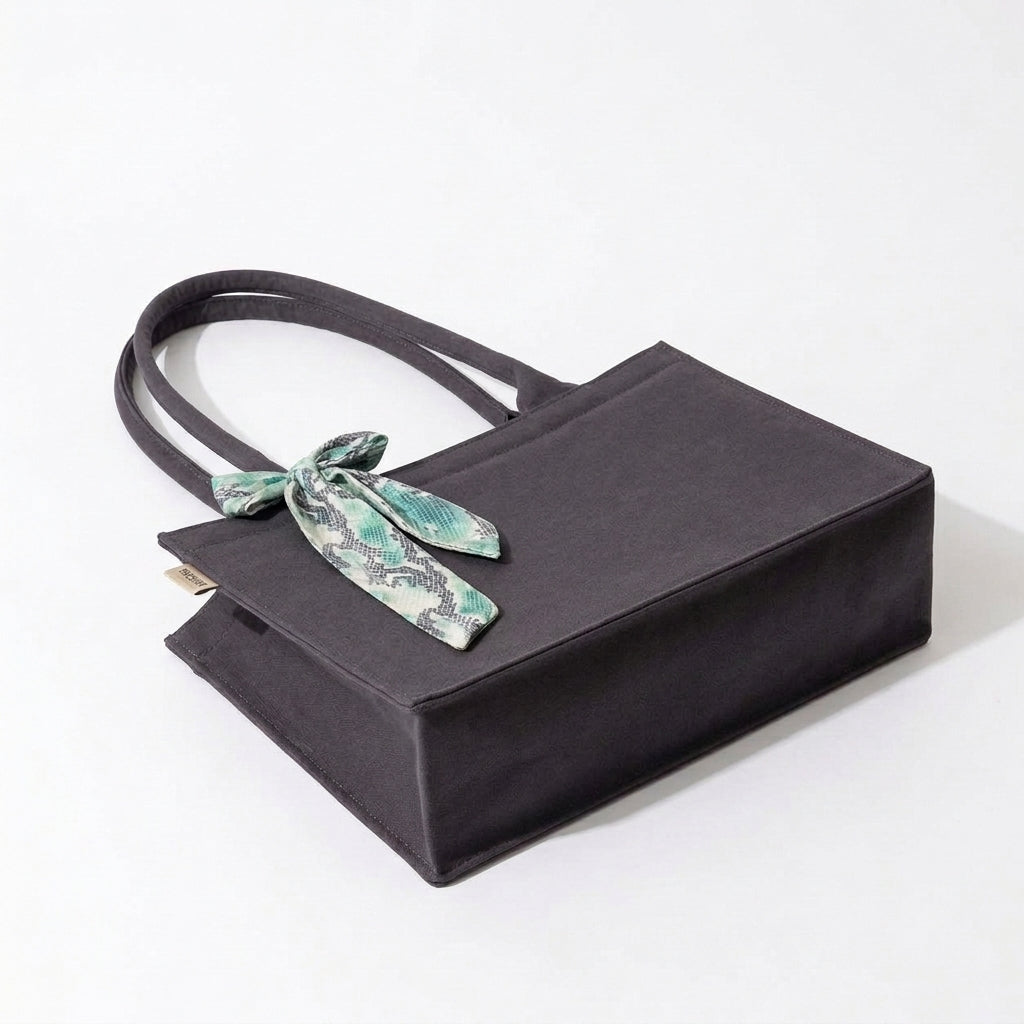 Midnight Grace Deep Charcoal Tote