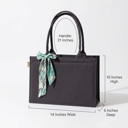 Midnight Grace Deep Charcoal Tote