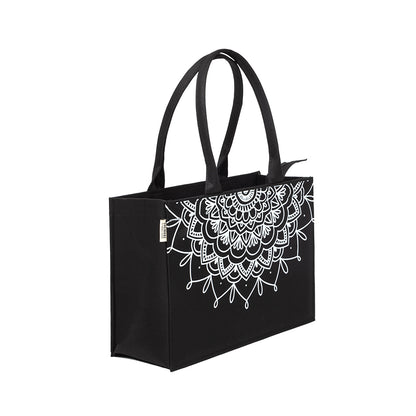 Obsidian Mandala Luxe Tote – Eco-Chic Statement Bag